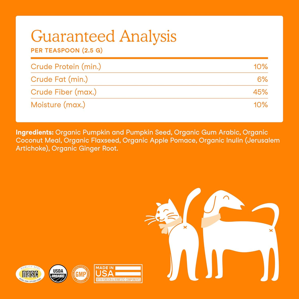 Fera Pet Organics Pumpkin Plus Fiber Supplement for Pets 90 Servicios 227Gr.
