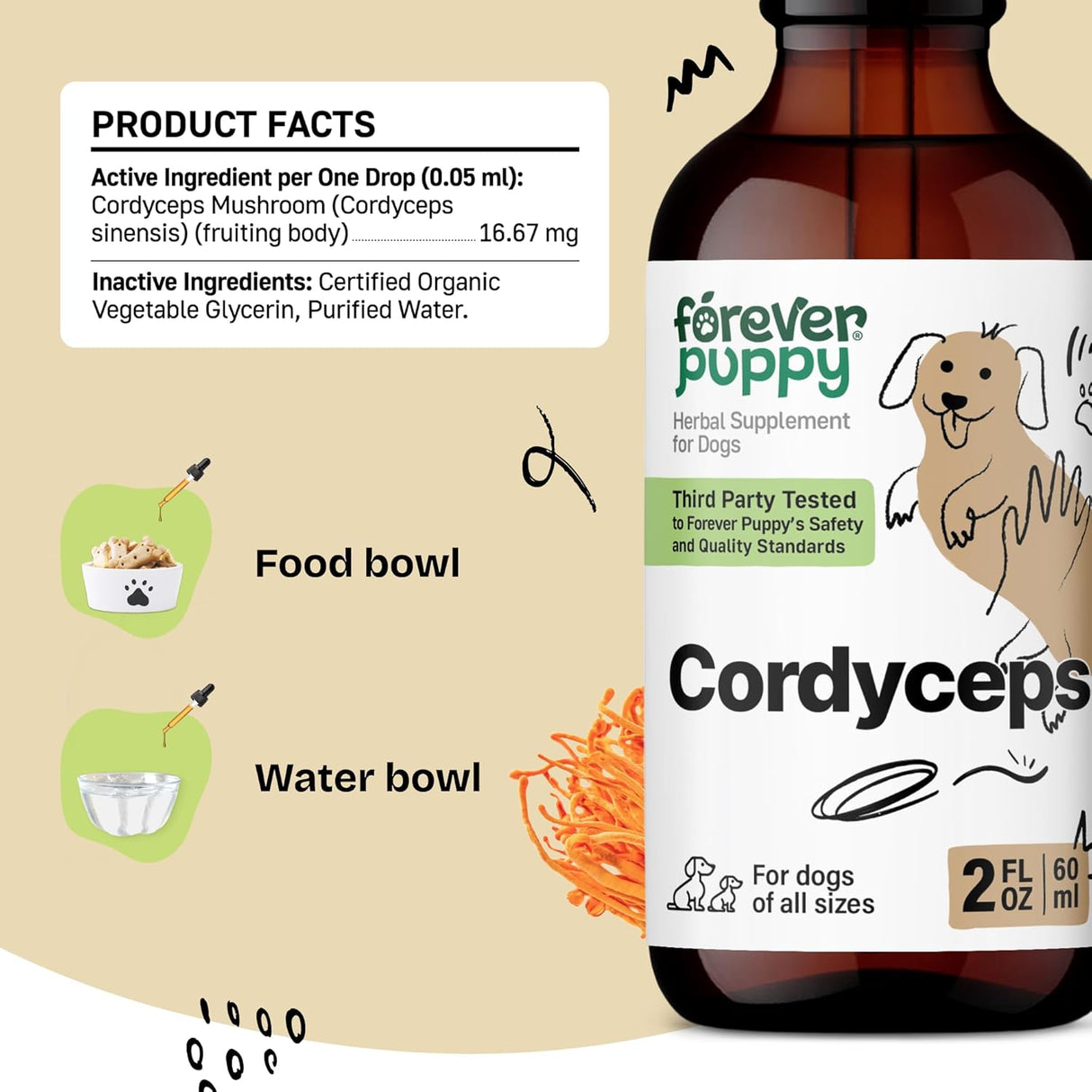 FOREVER PUPPY - Forever Puppy Cordyceps Mushroom Extract for Dogs 2 Fl.Oz. - The Red Vitamin MX - Suplementos Herbales Para Perros - {{ shop.shopifyCountryName }}