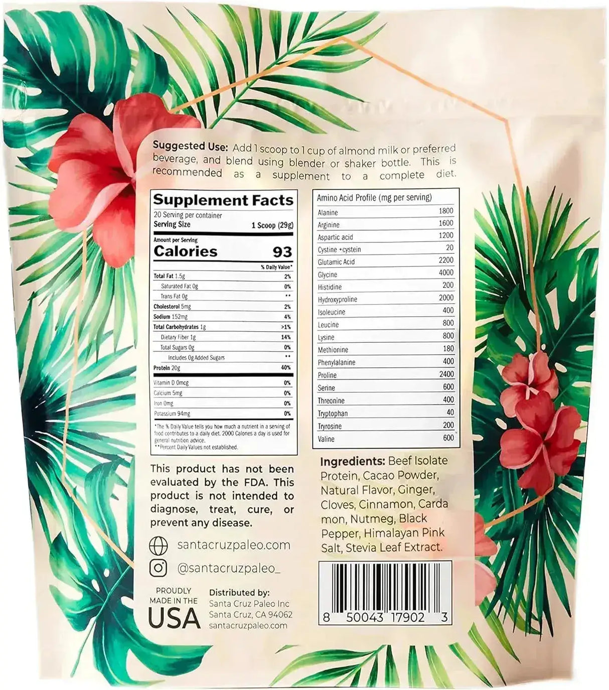 SANTA CRUZ PALEO - Santa Cruz Paleo Beef Isolate Protein Powder Horchata 499Gr. - The Red Vitamin MX - Suplementos Alimenticios - {{ shop.shopifyCountryName }}