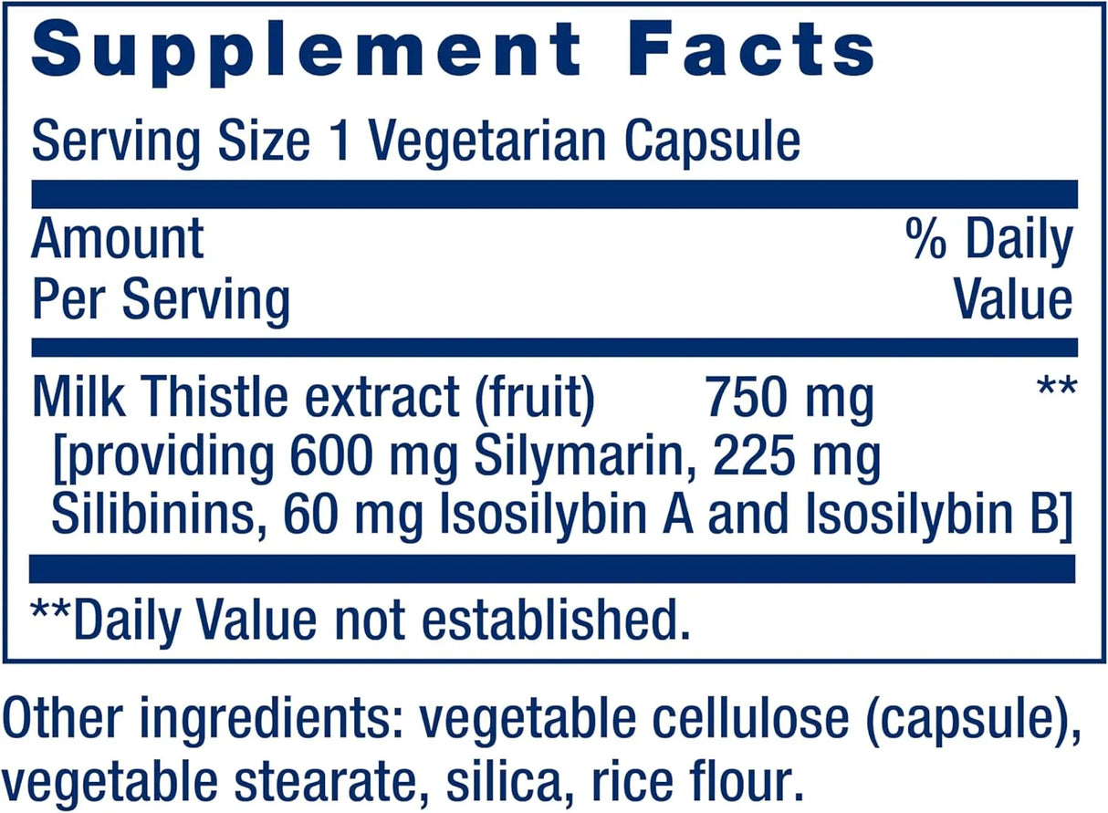 LIFE EXTENSION - Life Extension Milk Thistle 60 Capsulas - The Red Vitamin MX - Suplementos Alimenticios - {{ shop.shopifyCountryName }}