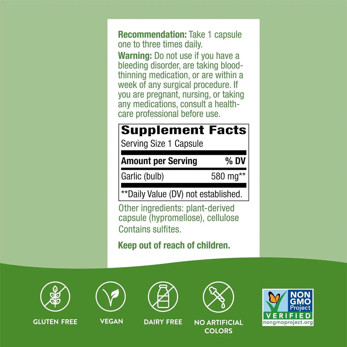 NATURE'S WAY - Nature's Way Garlic Bulb 580Mg. 100 Capsulas - The Red Vitamin MX - Suplementos Alimenticios - {{ shop.shopifyCountryName }}