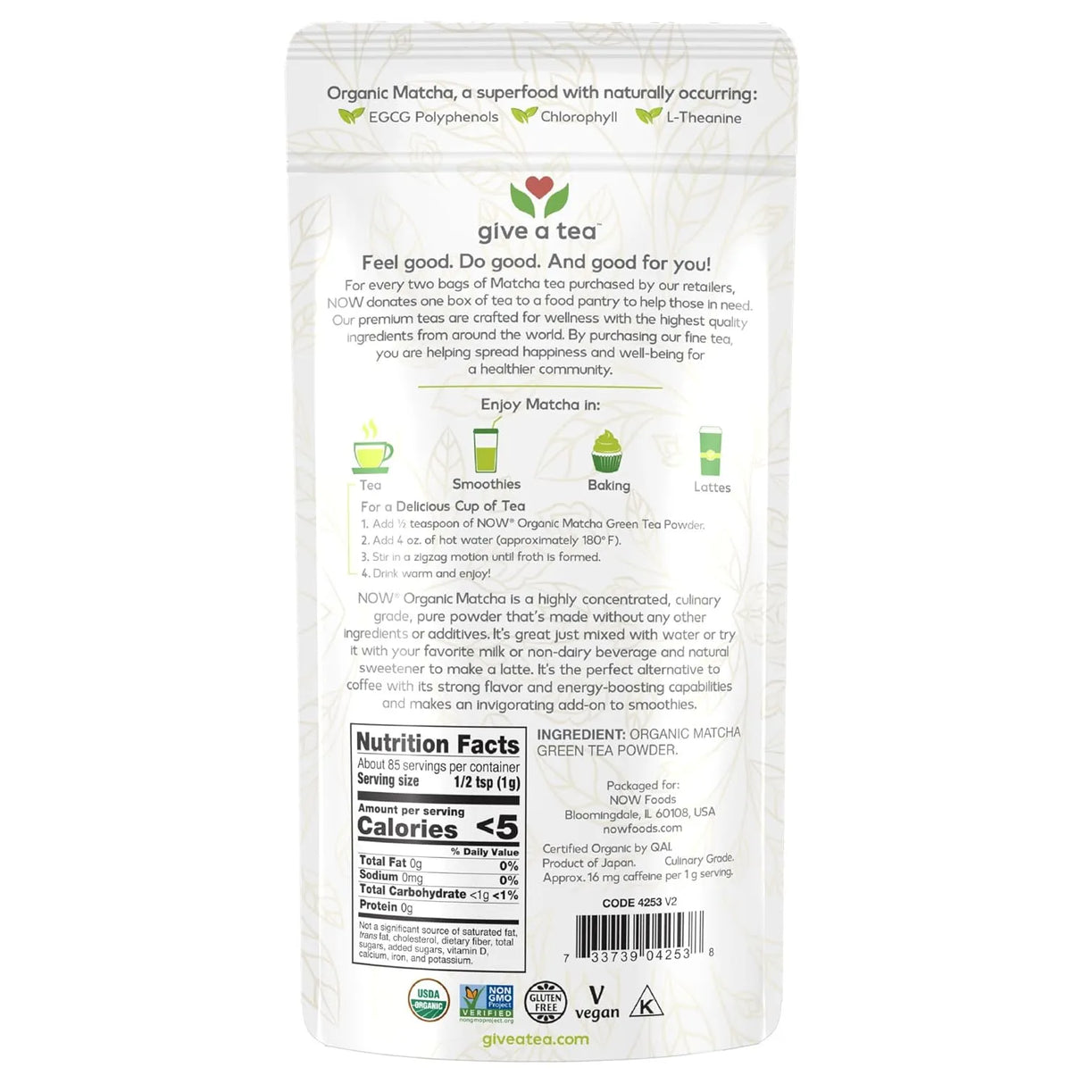 NOW SUPPLEMENTS - NOW Foods Certified Organic Matcha Green Tea Powder 85Gr. - The Red Vitamin MX - Suplementos Alimenticios - {{ shop.shopifyCountryName }}