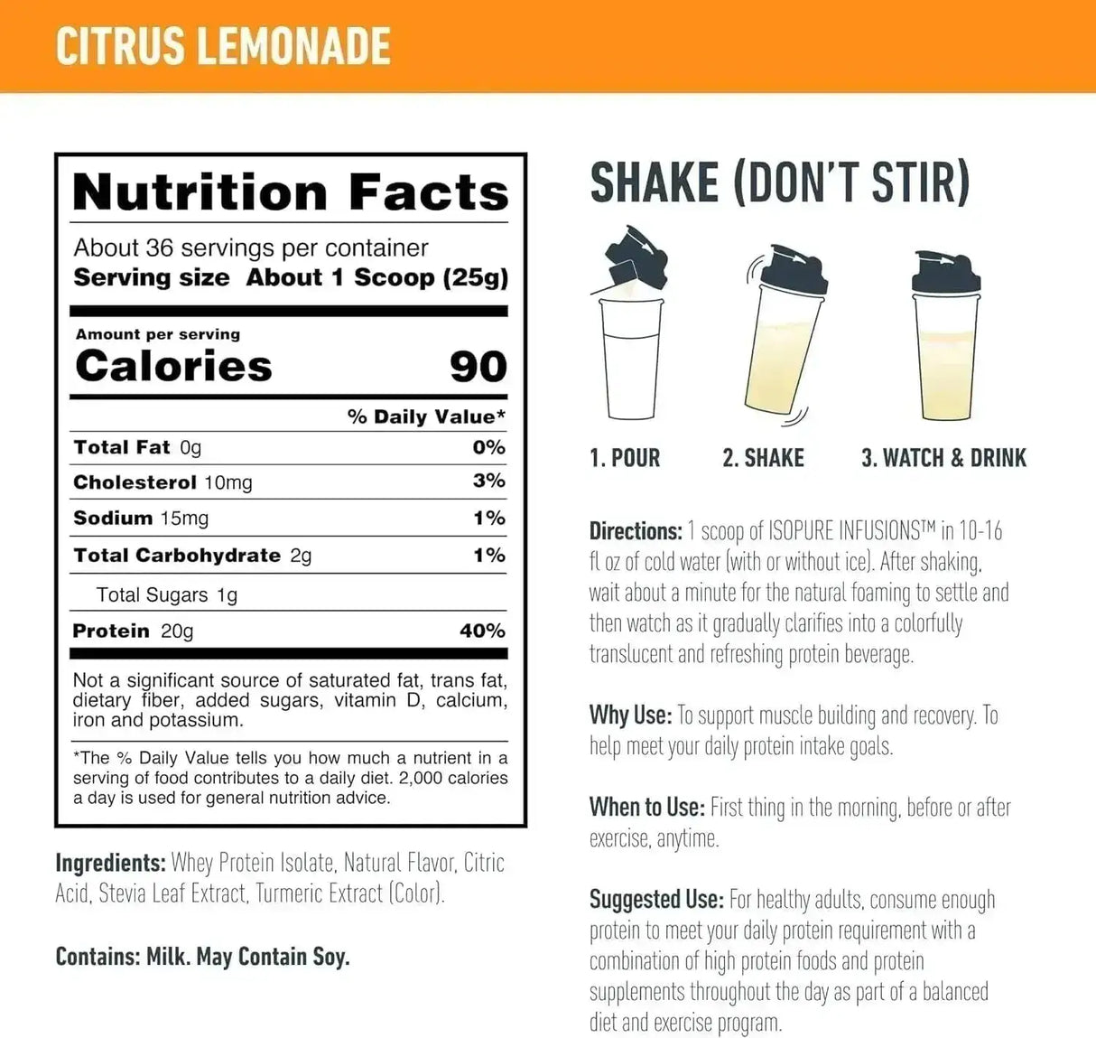 ISOPURE - Isopure Protein Powder Infusions Citrus Lemonade 36 Servicios 900Gr. - The Red Vitamin MX - Suplementos Alimenticios - {{ shop.shopifyCountryName }}