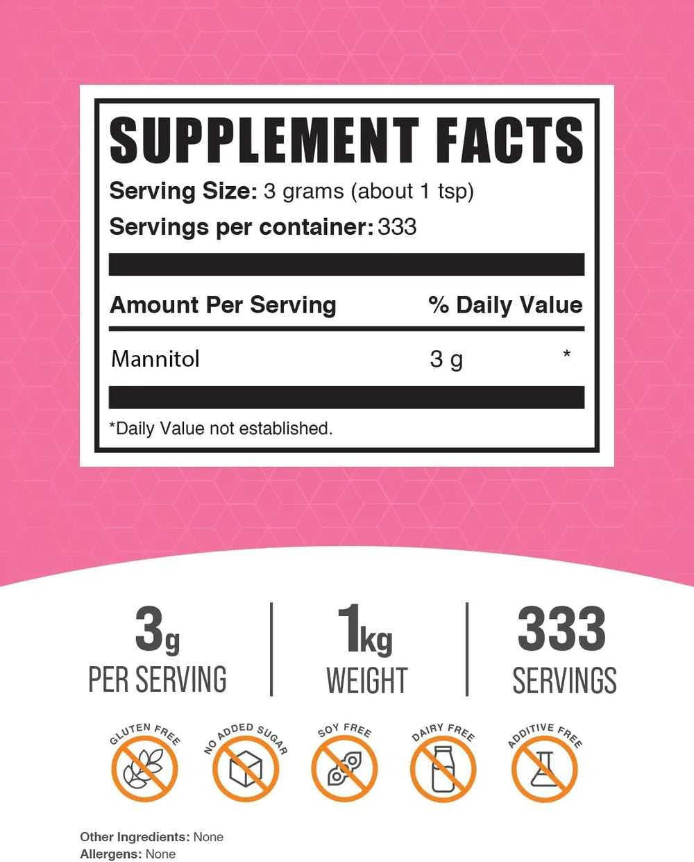 BULK SUPPLEMENTS - Bulk Supplements Mannitol Powder 1 Kg. - The Red Vitamin MX - Suplementos Alimenticios - {{ shop.shopifyCountryName }}