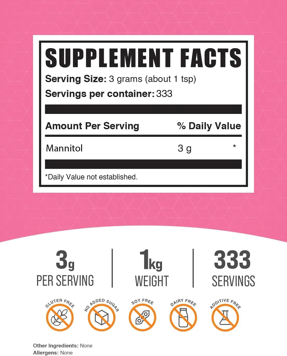 BULK SUPPLEMENTS - Bulk Supplements Mannitol Powder 1 Kg. - The Red Vitamin MX - Suplementos Alimenticios - {{ shop.shopifyCountryName }}