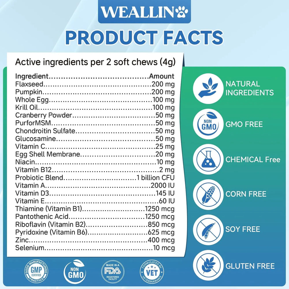 WEALLIN - WEALLIN 25-in-1 Dog Vitamins 200 Masticables - The Red Vitamin MX - Multivitamínicos Para Perros - {{ shop.shopifyCountryName }}