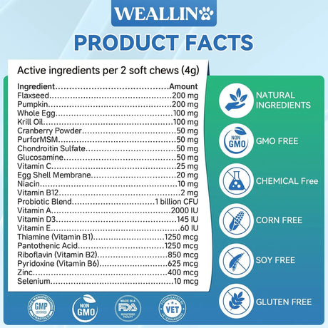 WEALLIN - WEALLIN 25-in-1 Dog Vitamins 200 Masticables - The Red Vitamin MX - Multivitamínicos Para Perros - {{ shop.shopifyCountryName }}