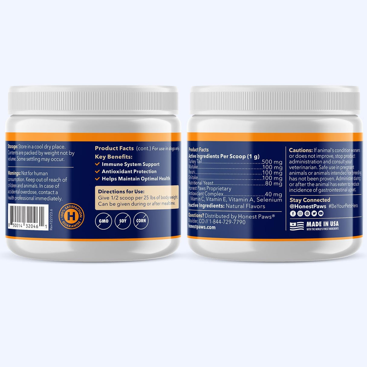 HONEST PAWS - Honest Paws Turkey Tail Mushroom for Dogs 30 Servicios 30Gr. - The Red Vitamin MX - Suplementos Herbales Para Perros - {{ shop.shopifyCountryName }}