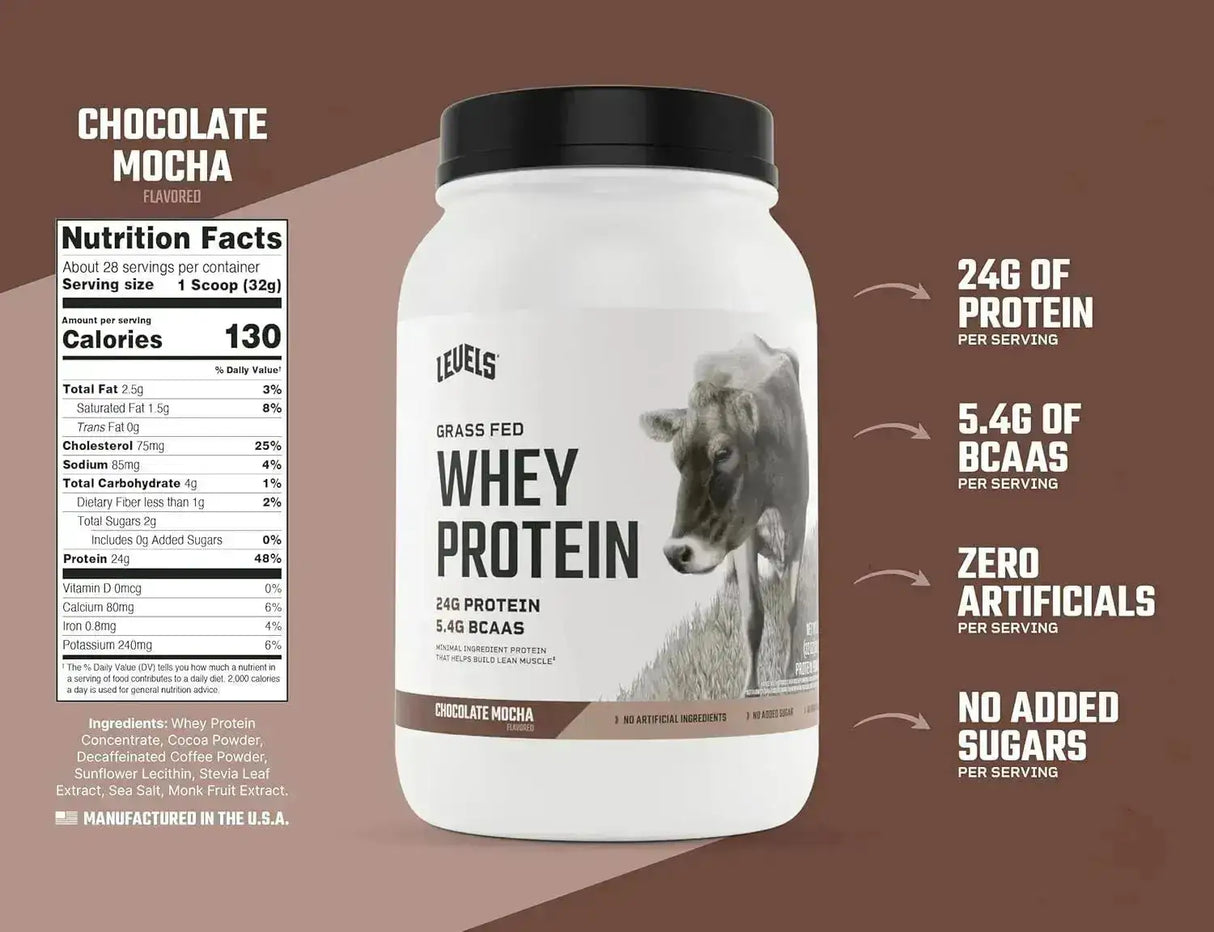 LEVELS - Levels Grass Fed Whey Protein Powder Chocolate Mocha 2Lb. - The Red Vitamin MX - Suplementos Alimenticios - {{ shop.shopifyCountryName }}