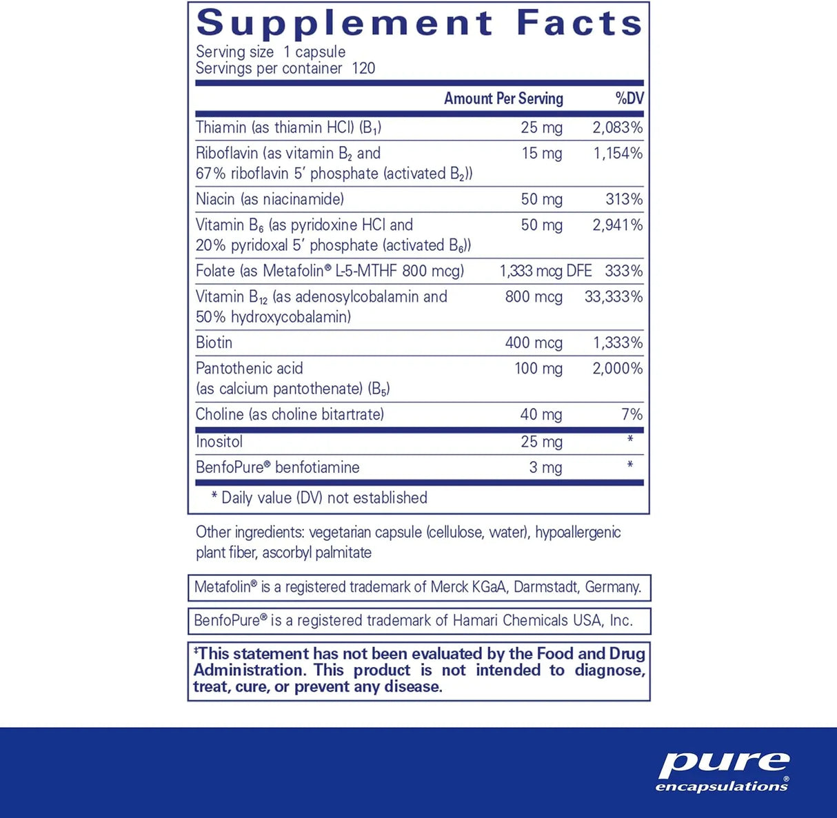 PURE ENCAPSULATIONS - Pure Encapsulations PureGenomics B-Complex 120 Capsulas - The Red Vitamin MX - Suplementos Alimenticios - {{ shop.shopifyCountryName }}