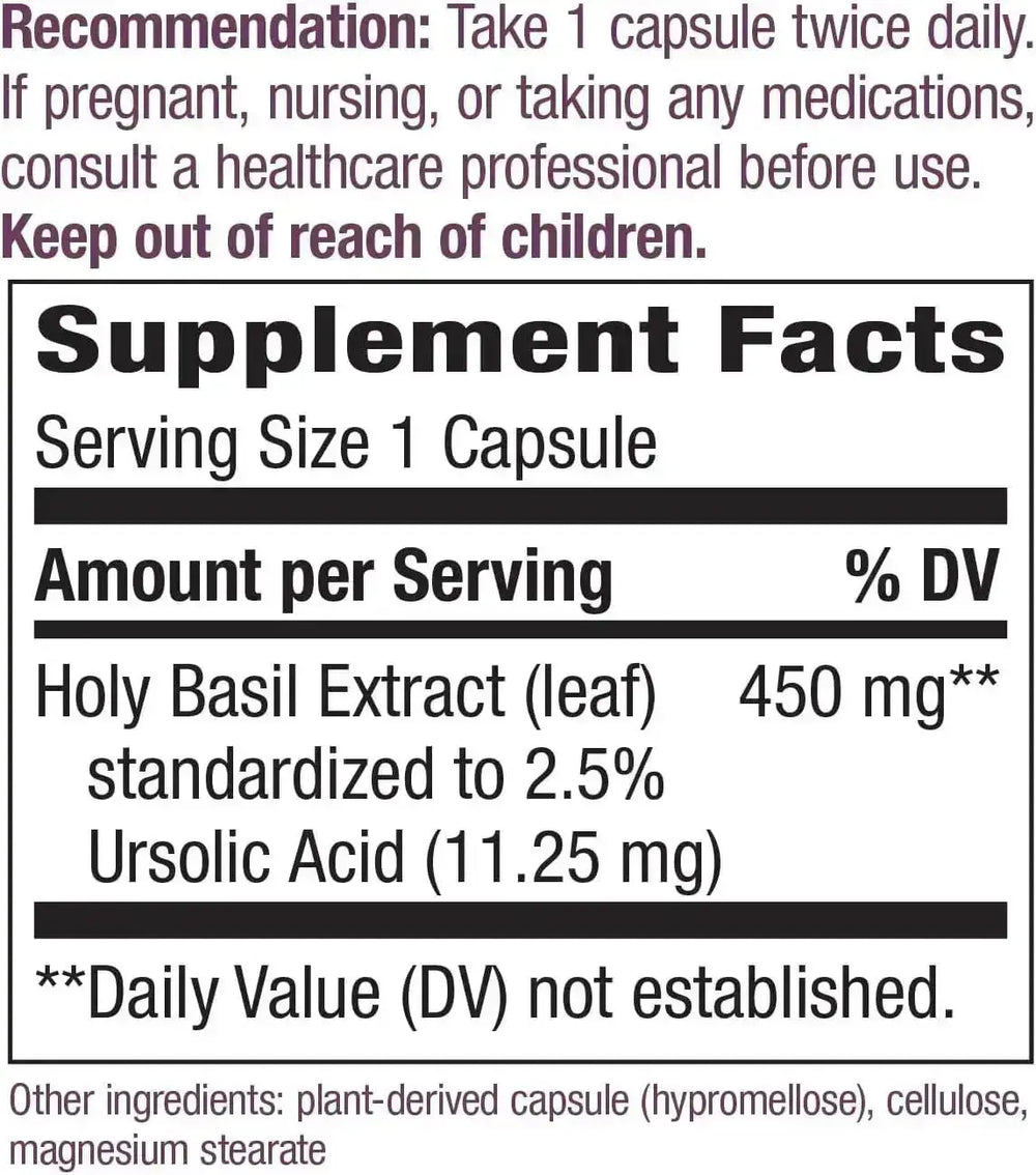 NATURE'S WAY - Nature's Way Holy Basil Premium Extract 450Mg. 60 Capsulas - The Red Vitamin MX - Suplementos Alimenticios - {{ shop.shopifyCountryName }}