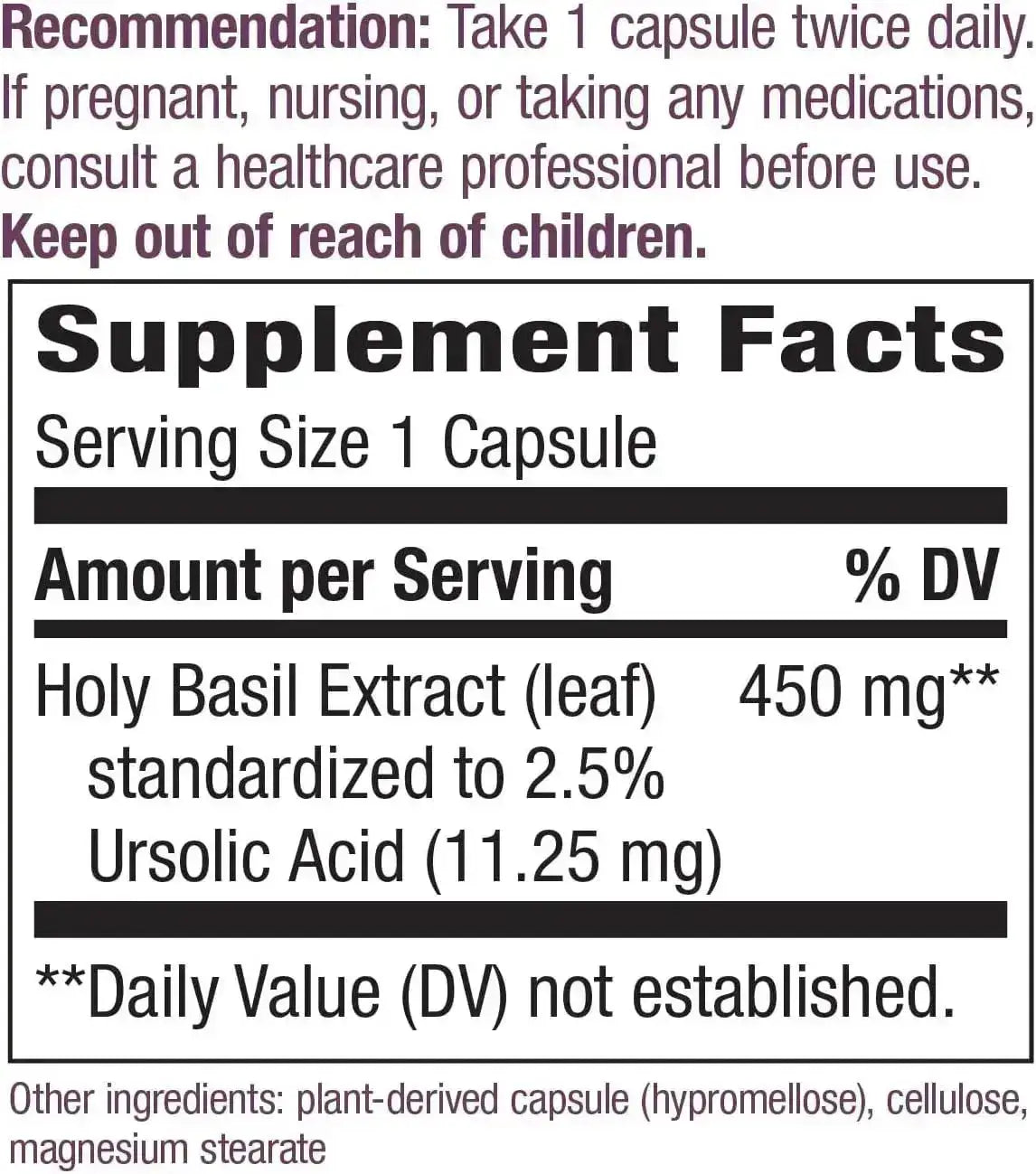 NATURE'S WAY - Nature's Way Holy Basil Premium Extract 450Mg. 60 Capsulas - The Red Vitamin MX - Suplementos Alimenticios - {{ shop.shopifyCountryName }}