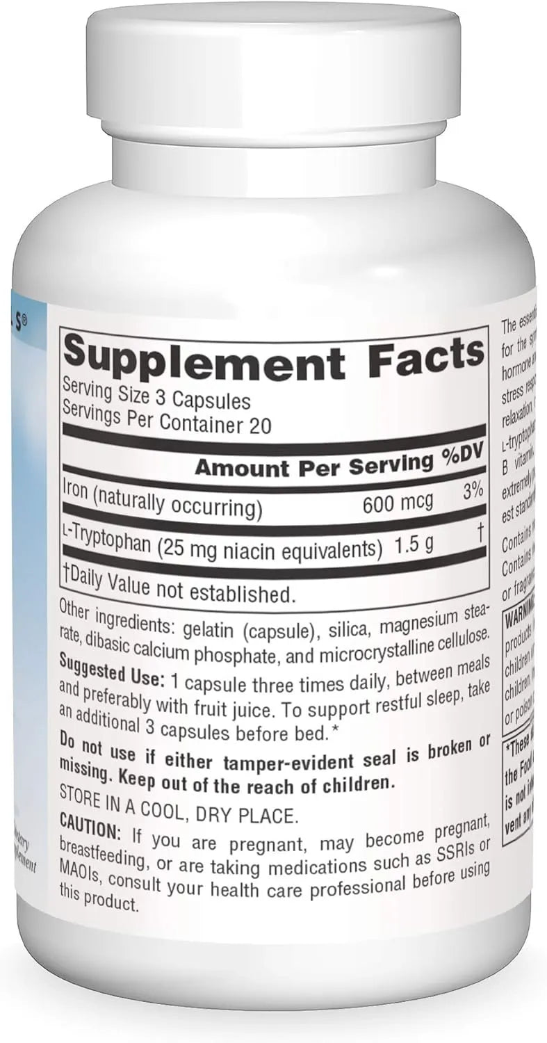 SOURCE NATURALS - Source Naturals Serene Science L-Tryptophan 500Mg. 60 Capsulas - The Red Vitamin MX - Suplementos Alimenticios - {{ shop.shopifyCountryName }}