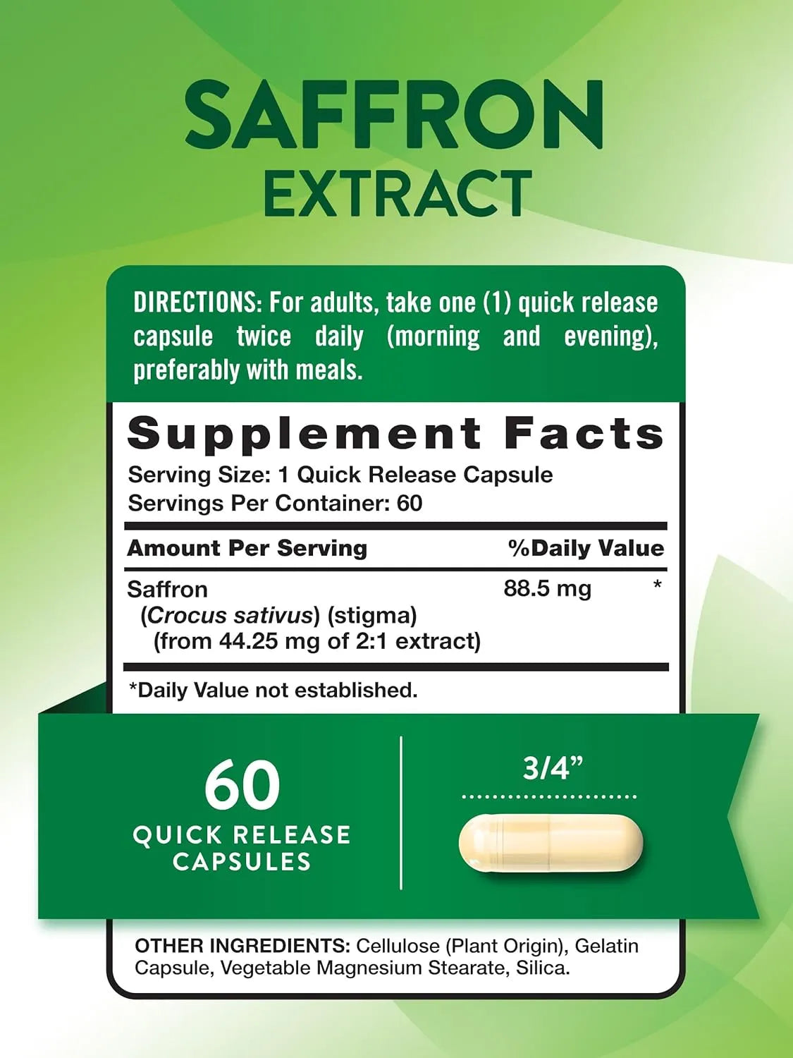 NATURE'S TRUTH - Nature's Truth Saffron Extract 60 Capsulas - The Red Vitamin MX - Suplementos Alimenticios - {{ shop.shopifyCountryName }}