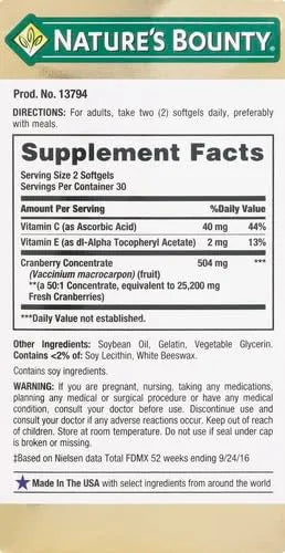 NATURE'S BOUNTY - Nature's Bounty Cranberry 25,200Mg. 60 Capsulas Blandas - The Red Vitamin MX - Suplementos Alimenticios - {{ shop.shopifyCountryName }}