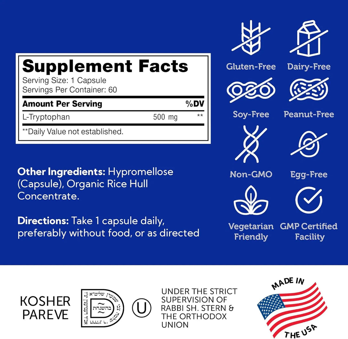 ZAHLER - Zahler L-Tryptophan 500Mg. 60 Capsulas - The Red Vitamin MX - Suplementos Alimenticios - {{ shop.shopifyCountryName }}