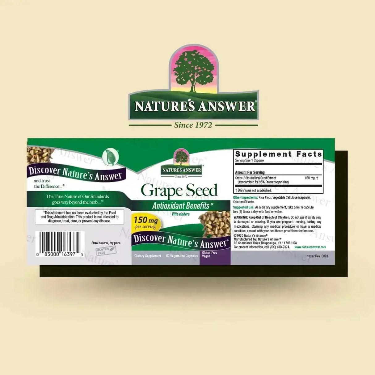 NATURE´S ANSWER - Nature's Answer Grape Seed 150Mg. 60 Capsulas - The Red Vitamin MX - Suplementos Alimenticios - {{ shop.shopifyCountryName }}