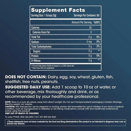PRO HEALTH LONGEVITY - ProHealth D-Ribose 300Gr. - The Red Vitamin MX - Suplementos Alimenticios - {{ shop.shopifyCountryName }}