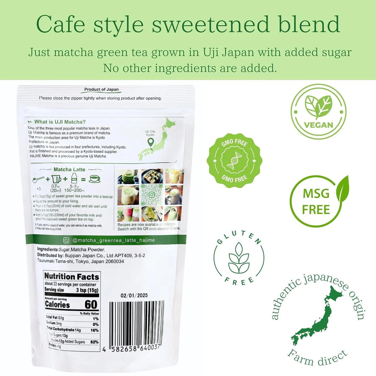 BJDESIGN - BJDesign Matcha Latte Powder “HAJIME” Sweetened Matcha Green Tea Powder 500Gr. - The Red Vitamin MX - Suplementos Alimenticios - {{ shop.shopifyCountryName }}