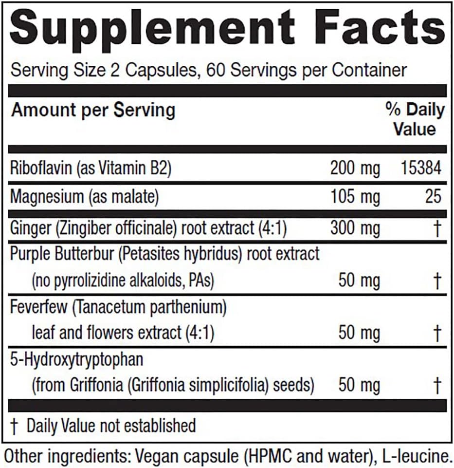 Vitanica Butterbur Extra Brain Chemistry and Vessel Support 120 Capsulas