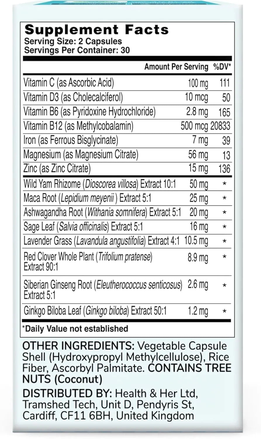 HEALTH & HER - Health & Her Perimenopause Supplement for Women 60 Capsulas - The Red Vitamin MX - Suplementos Alimenticios - {{ shop.shopifyCountryName }}