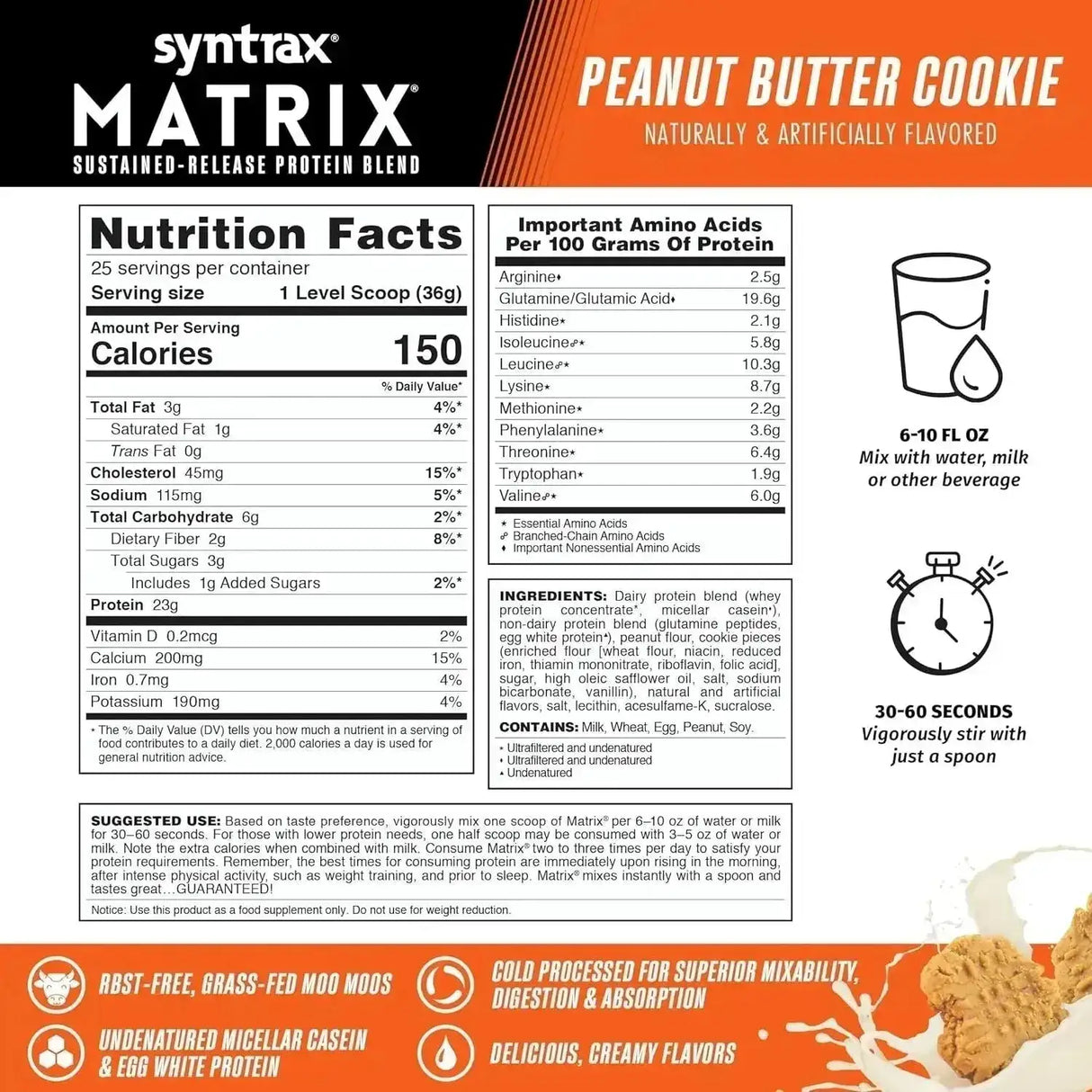 SYNTRAX NUTRITION - Syntrax Nutrition Matrix Protein Powder Peanut Butter Cookie 907Gr. - The Red Vitamin MX - Suplementos Alimenticios - {{ shop.shopifyCountryName }}