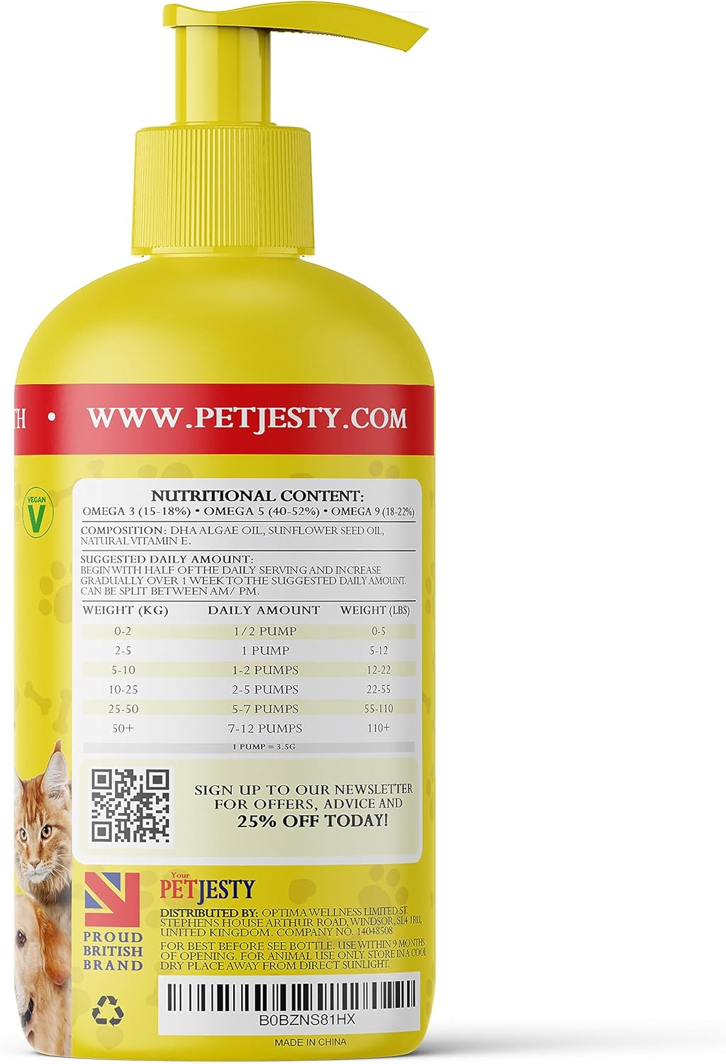 PetJesty Pure Omega 3 Oil for Dogs & Cats 750Ml.