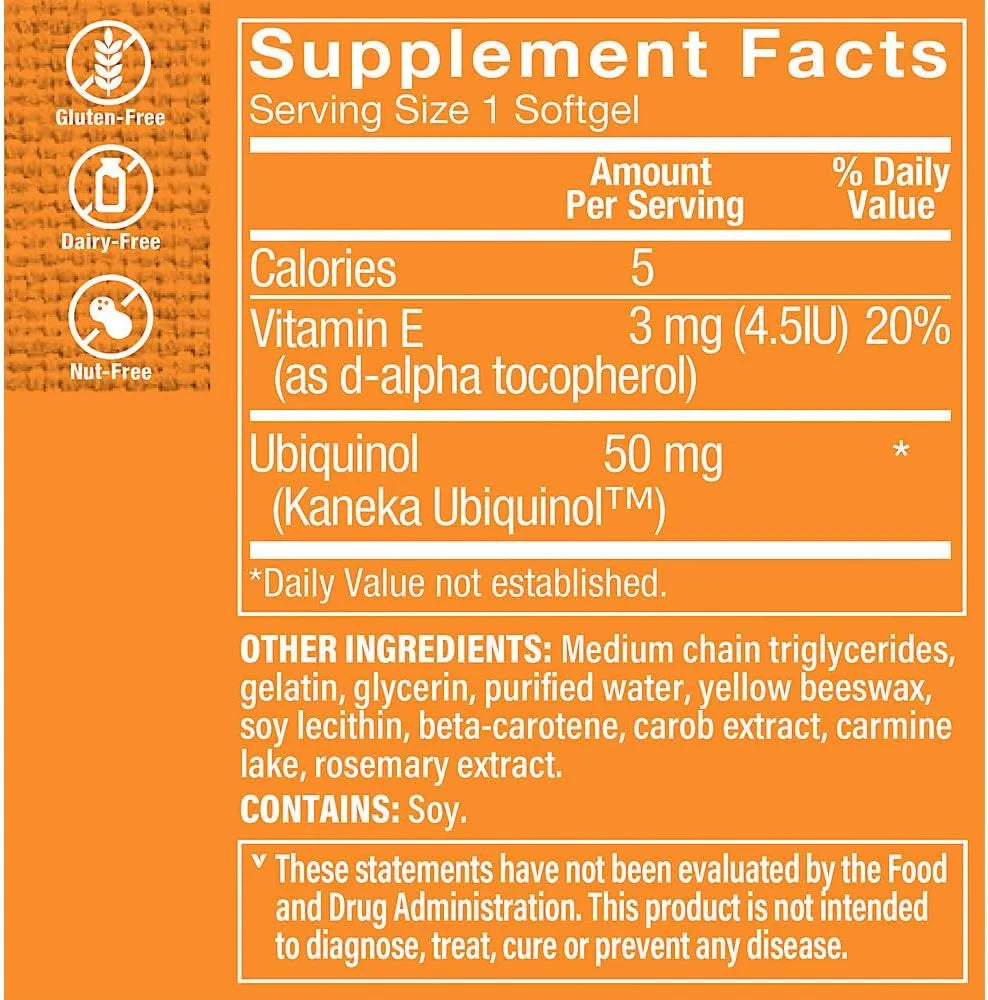 THE VITAMIN SHOPPE - The Vitamin Shoppe Ubiquinol CoQ-10 50Mg. 60 Capsulas Blandas - The Red Vitamin MX - Suplementos Alimenticios - {{ shop.shopifyCountryName }}