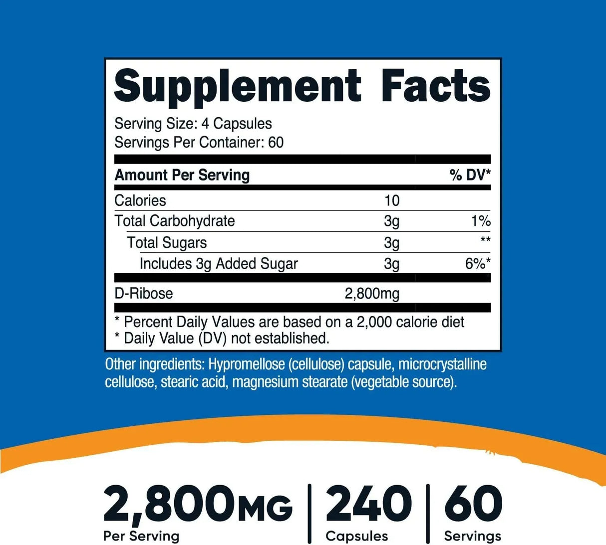 NUTRICOST - Nutricost D-Ribose 700Mg. 240 Capsulas - The Red Vitamin MX - Suplementos Alimenticios - {{ shop.shopifyCountryName }}