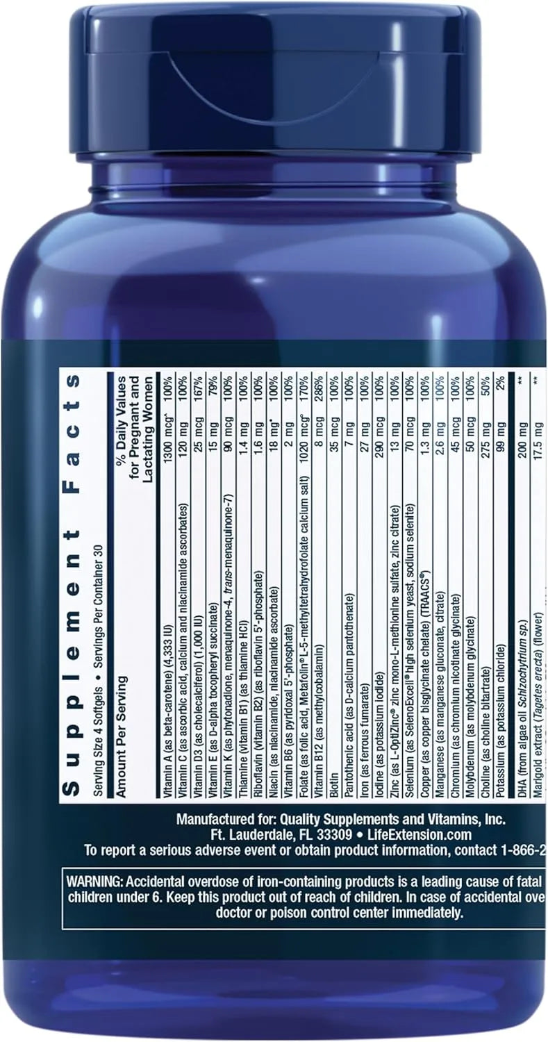 LIFE EXTENSION - Life Extension Prenatal Advantage 120 Capsulas Blandas - The Red Vitamin MX - Suplementos Alimenticios - {{ shop.shopifyCountryName }}