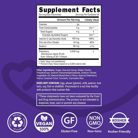 STEPH'S PANTRY - Steph's Pantry Elderberry Gummies with Vitamin C and Zinc 60 Gomitas - The Red Vitamin MX - Suplementos Alimenticios - {{ shop.shopifyCountryName }}