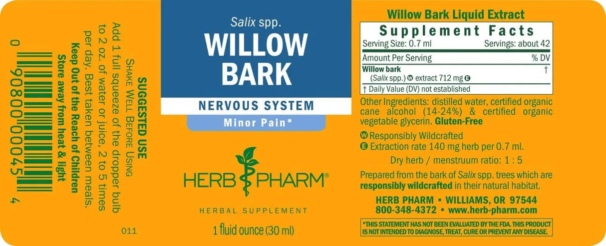 HERB PHARM - Herb Pharm Willow Bark Liquid Extract 1 Fl.Oz. 2 Pack - The Red Vitamin MX - Suplementos Alimenticios - {{ shop.shopifyCountryName }}
