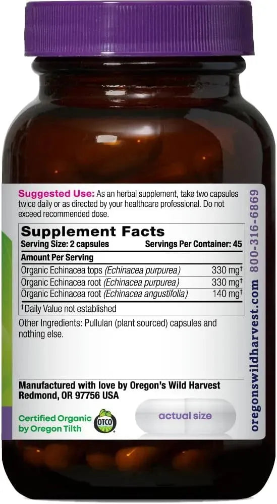 OREGON'S WILD HARVEST - Oregon's Wild Harvest Echinacea 90 Capsulas - The Red Vitamin MX - Suplementos Alimenticios - {{ shop.shopifyCountryName }}