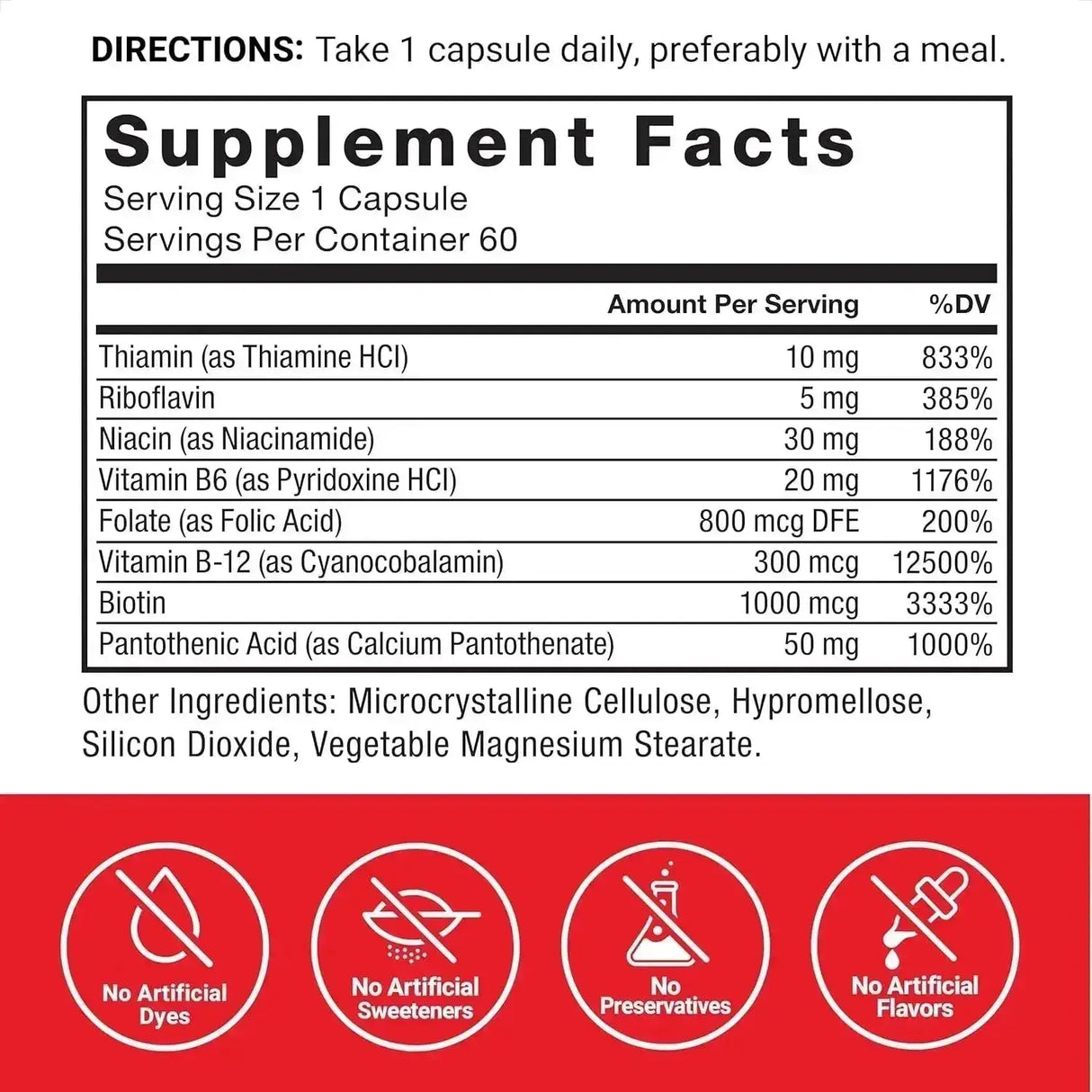 FORCE FACTOR - Force Factor Vitamin B Complex 60 Capsulas - The Red Vitamin MX - Suplementos Alimenticios - {{ shop.shopifyCountryName }}