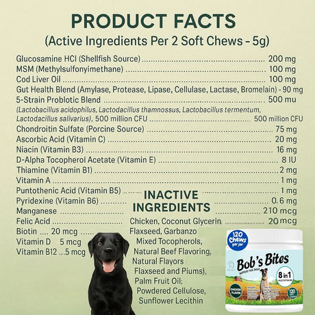 BOB'S BITES - Bob’s Bites Dog Multivitamin Treats 120 Masticables - The Red Vitamin MX - Multivitamínicos Para Perros - {{ shop.shopifyCountryName }}