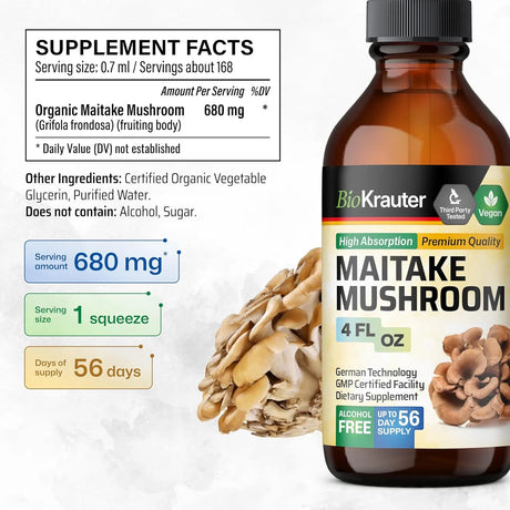 BIOKRAUTER - BIO KRAUTER Maitake Mushroom Extract 4 Fl.Oz. - The Red Vitamin MX - Suplementos Alimenticios - {{ shop.shopifyCountryName }}