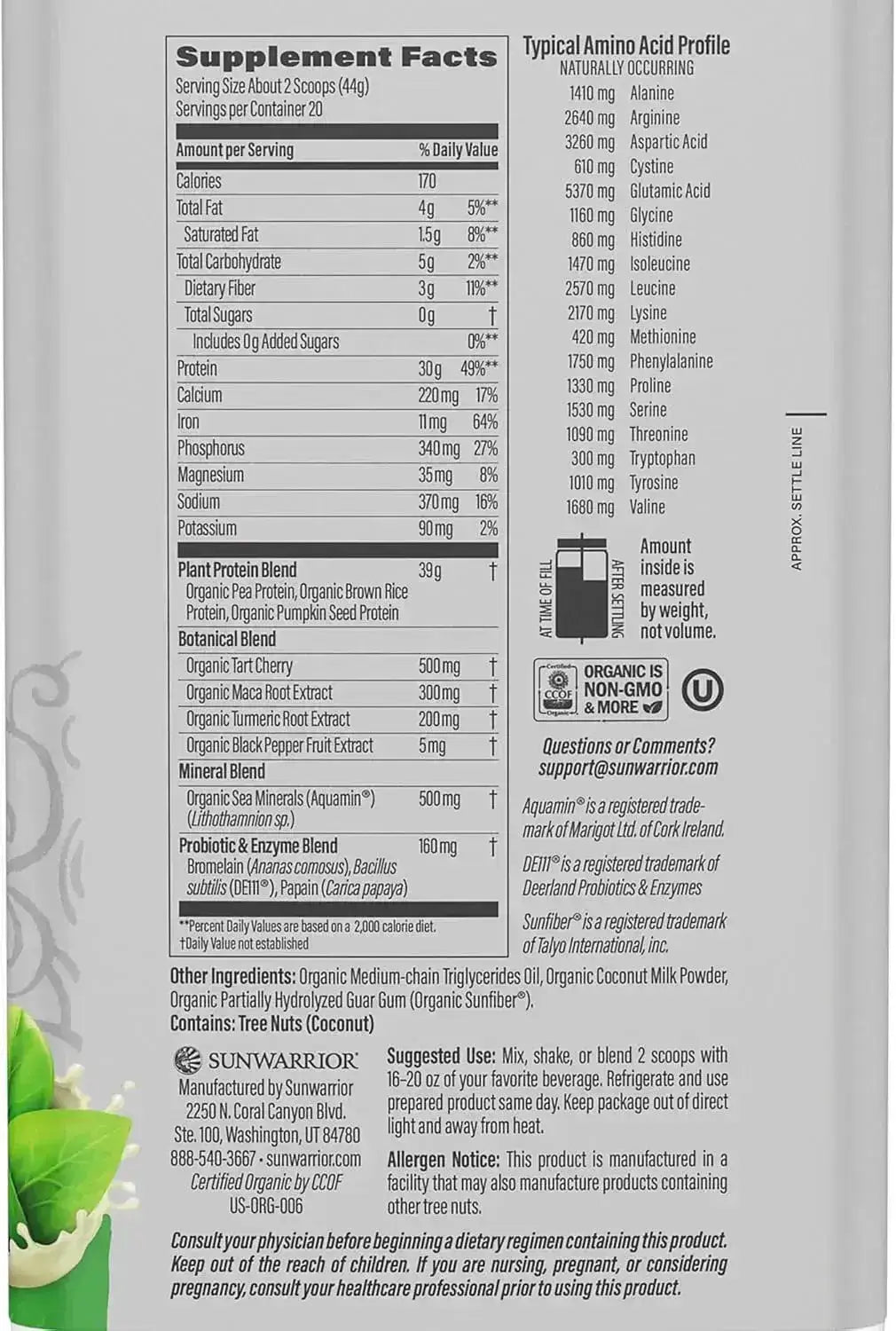 SUNWARRIOR - Sunwarrior Vegan Protein Powder Unflavored 20 Servicios 884Gr. - The Red Vitamin MX - Suplementos Alimenticios - {{ shop.shopifyCountryName }}