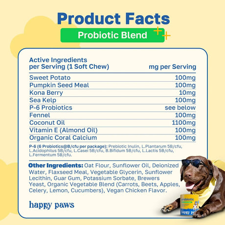 HAPPY PAWS - Happy Paws Probiotic Gut Health Support for Dogs 100 Masticables 2 Pack - The Red Vitamin MX - Probióticos Para Perros - {{ shop.shopifyCountryName }}