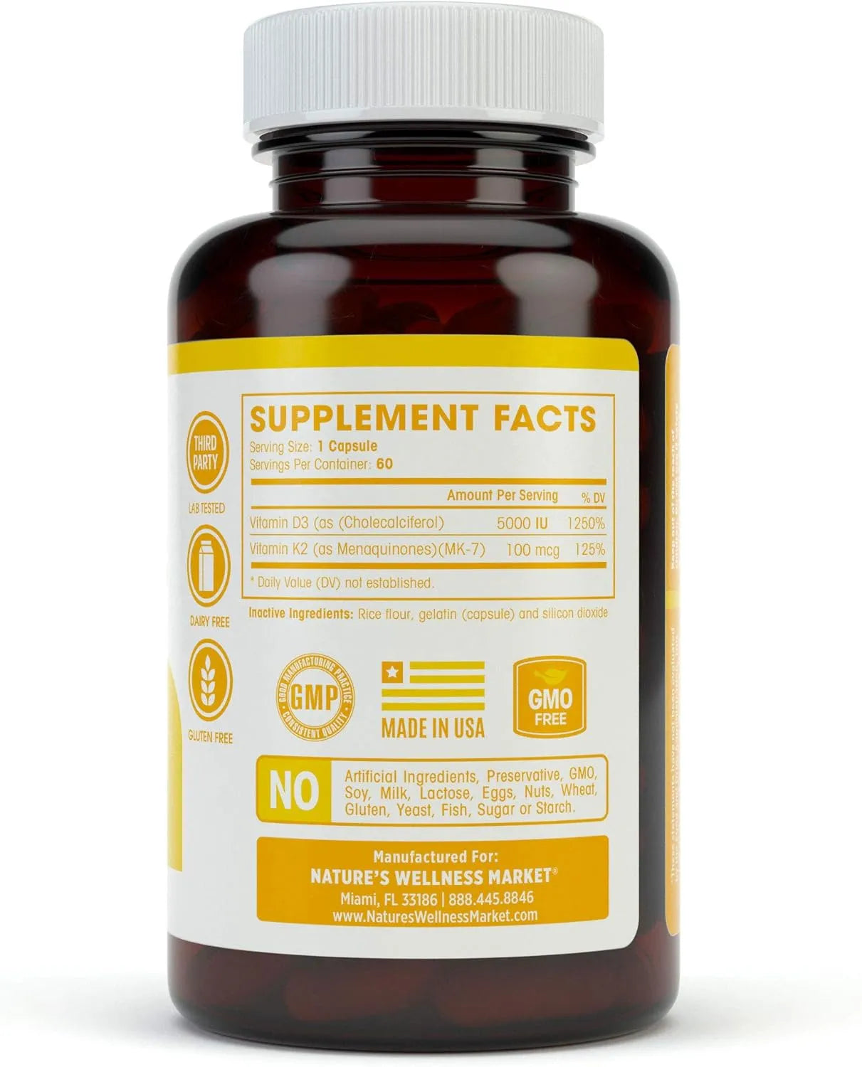 NATURES WELLNESS - Natures Wellness Vitamin K2 with D3 60 Capsulas - The Red Vitamin MX - Suplementos Alimenticios - {{ shop.shopifyCountryName }}