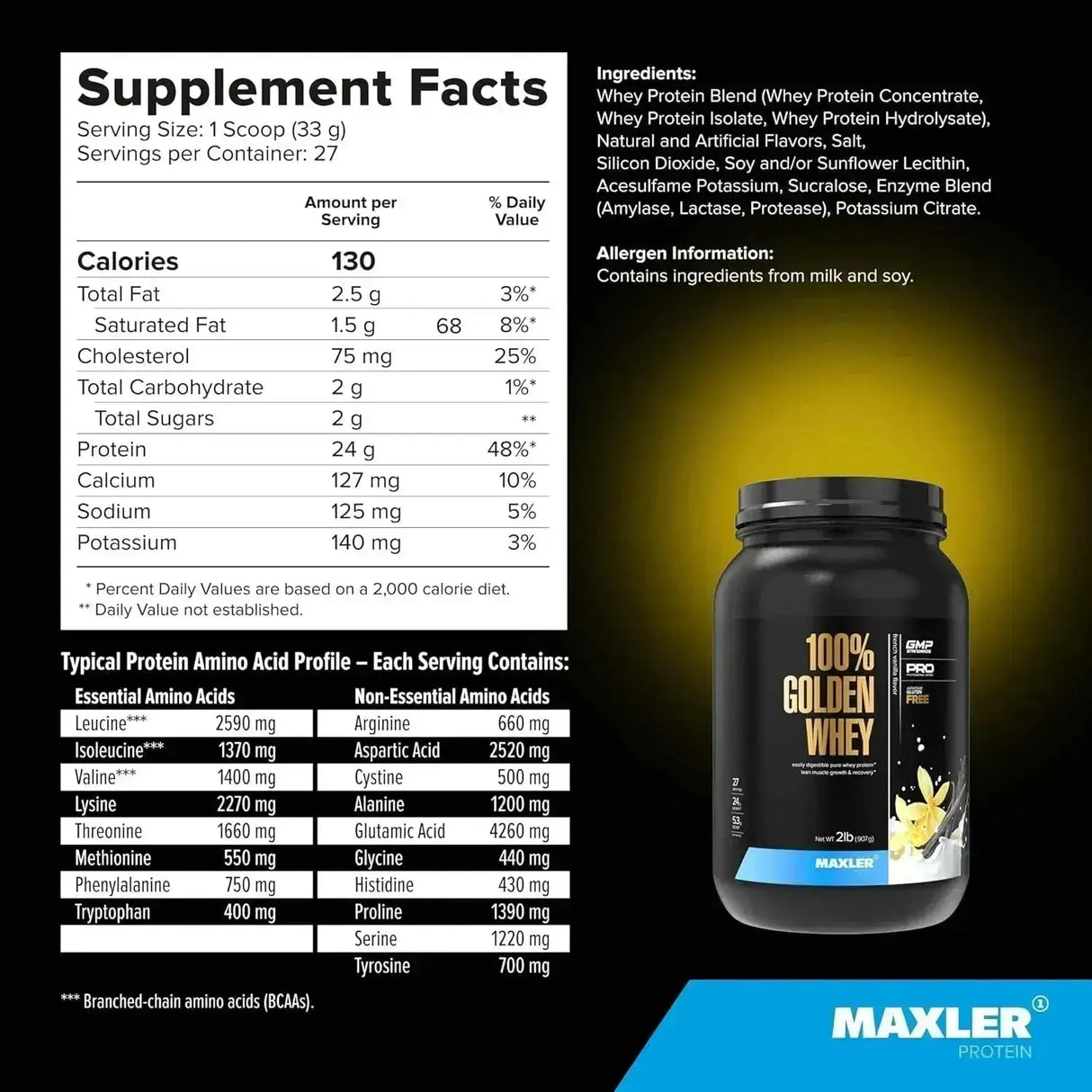 MAXLER - Maxler 100% Golden Whey Protein French Vanilla 907Gr. - The Red Vitamin MX - Suplementos Alimenticios - {{ shop.shopifyCountryName }}