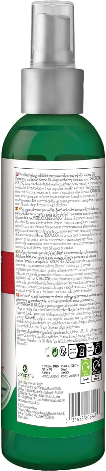 VET'S BEST - Vet's Best Allergy Itch Relief Spray for Dogs 8 Fl.Oz. - The Red Vitamin MX - Remedios Para La Picazón De Perros - {{ shop.shopifyCountryName }}