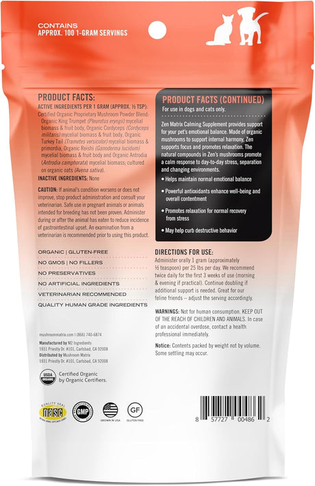 OM - Om Mushroom Matrix Zen Matrix Mushroom Blend Pet 100Gr. - The Red Vitamin MX - Suplementos Herbales Para Perros - {{ shop.shopifyCountryName }}