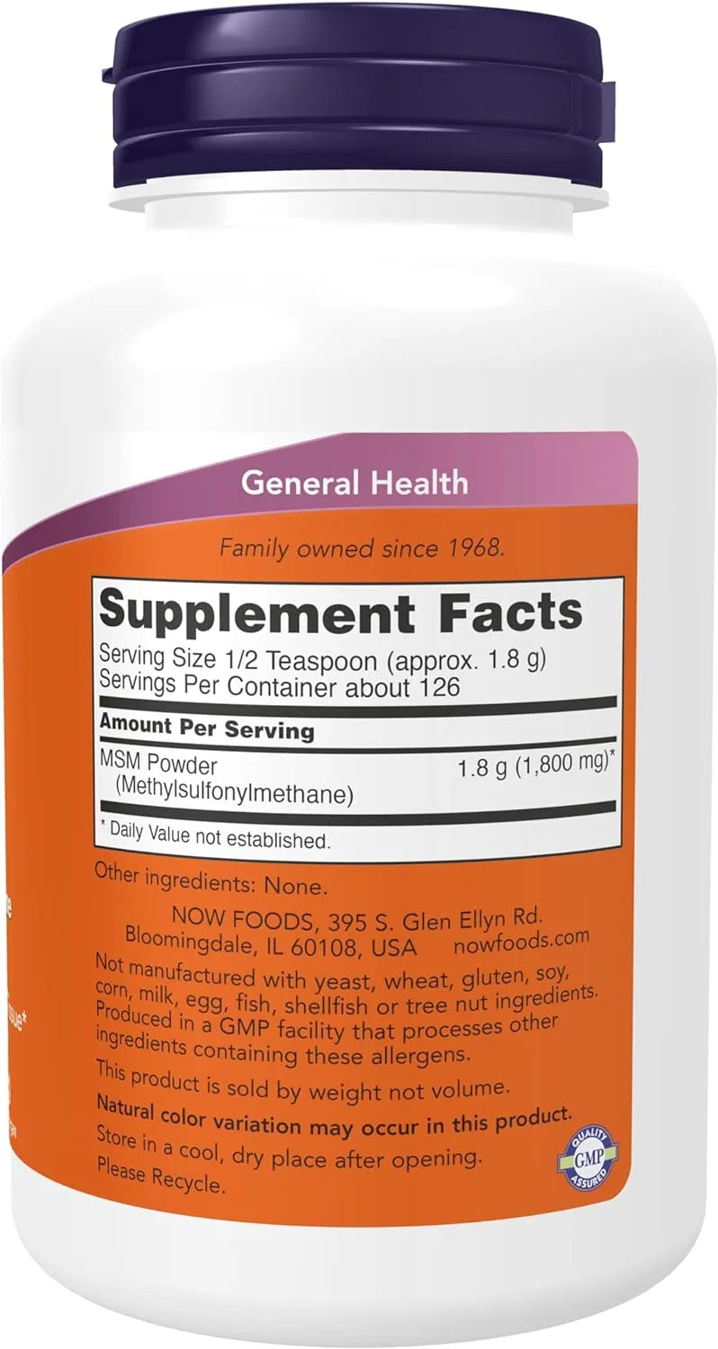 NOW SUPPLEMENTS - NOW Foods Supplements MSM Powder 227Gr. - The Red Vitamin MX - Suplementos Alimenticios - {{ shop.shopifyCountryName }}