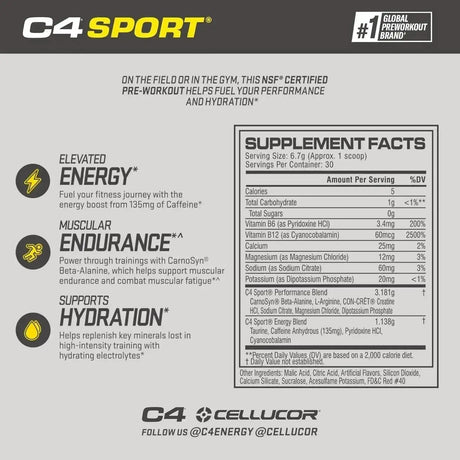 CELLUCOR - Cellucor C4 Sport Pre Workout Powder Watermelon 30 Servicios 201Gr. - The Red Vitamin MX - Suplementos Alimenticios - {{ shop.shopifyCountryName }}