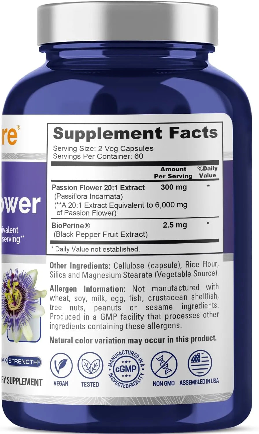 NUSAPURE - NusaPure Passion Flower 6000Mg. 120 Capsulas - The Red Vitamin MX - Suplementos Alimenticios - {{ shop.shopifyCountryName }}