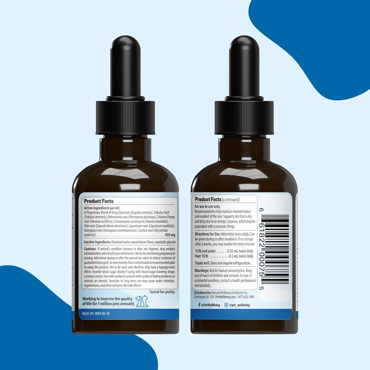 Pet Wellbeing Itch Support Gold for Cats 2 Fl.Oz.