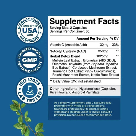 NATURES CRAFT - Natures Craft Lung Detox Mullein Leaf 60 Capsulas - The Red Vitamin MX - Suplementos Alimenticios - {{ shop.shopifyCountryName }}