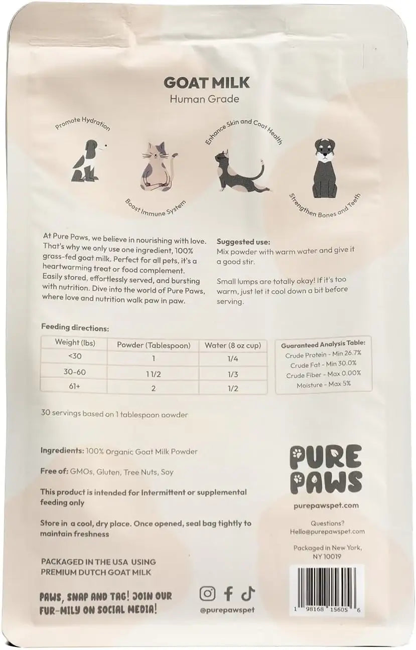 PURE PAWS - Pure Paws Goat Milk Powder for Dogs Puppies Cats and Kittens 7.5 Oz. - The Red Vitamin MX - Sustitutos De Leche Para Perros - {{ shop.shopifyCountryName }}