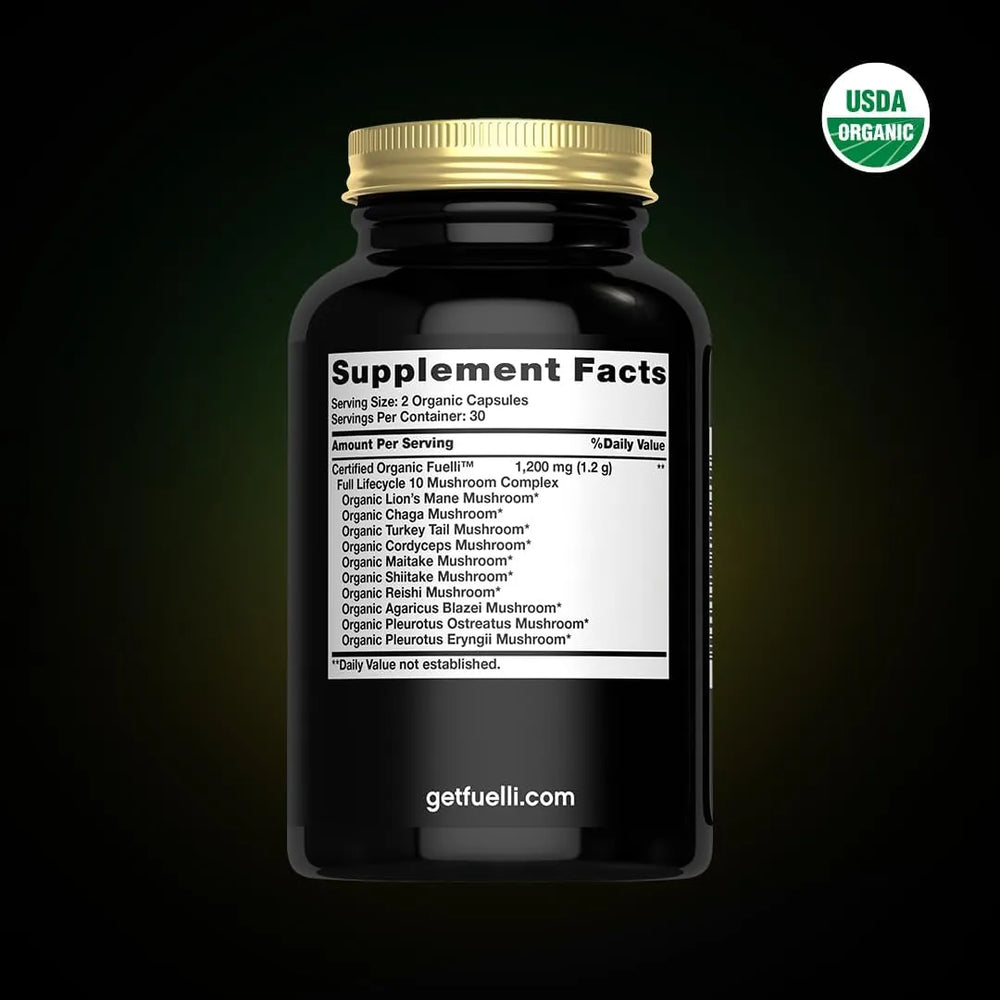 FUELLI - Fuelli Mushroom Complex 10-in-1 Blend 60 Capsulas - The Red Vitamin MX - Suplementos Alimenticios - {{ shop.shopifyCountryName }}