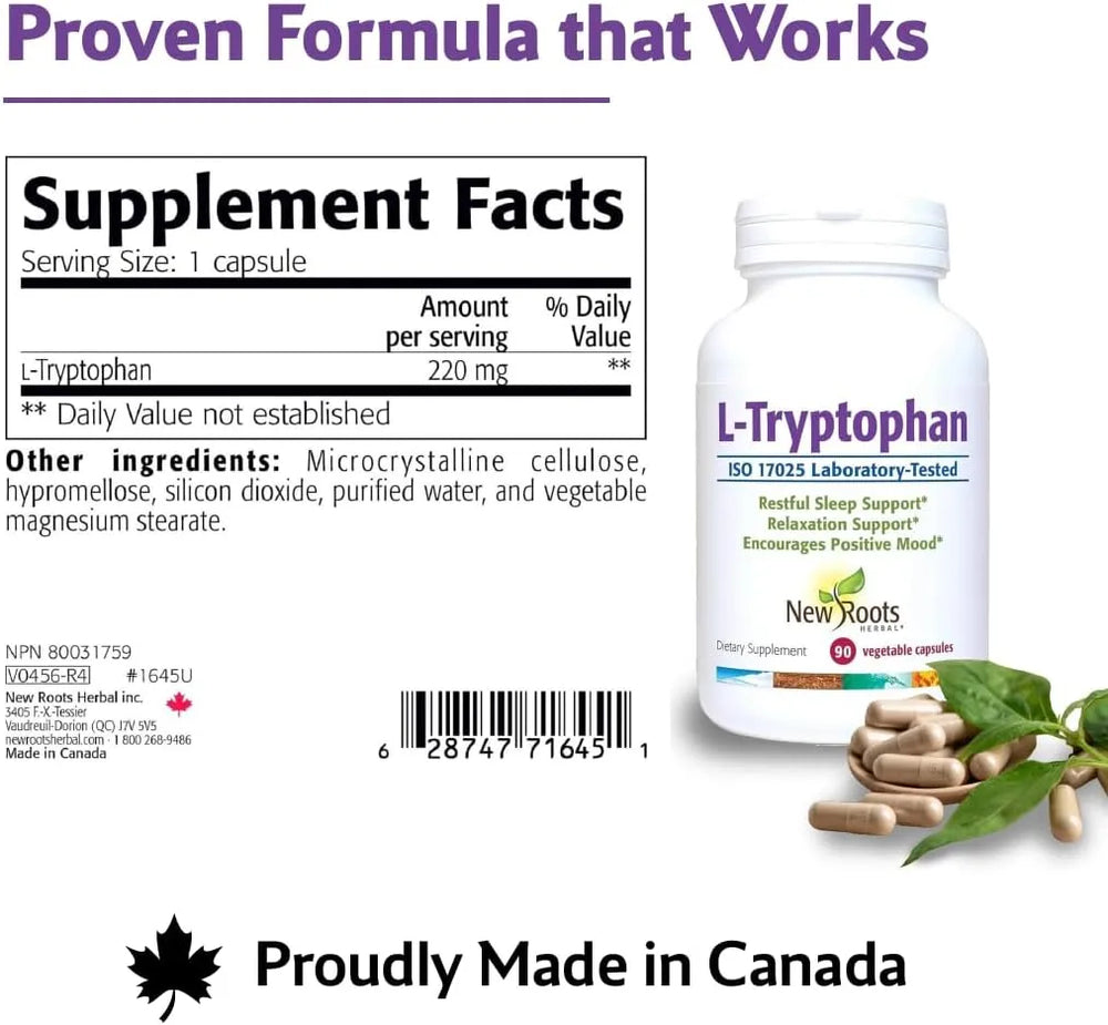 NEW ROOTS - New Roots L-Tryptophan 220Mg. 90 Capsulas - The Red Vitamin MX - Suplementos Alimenticios - {{ shop.shopifyCountryName }}